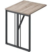 Стол приставной Комус Мебель K-Loft Director 241B002 (дуб сонома тёмный/чёрный/чёрный, 700х600х752 мм)