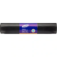 Мешки для мусора Luscan 240 л чёрные (ПВД 100 мкм, 10 штук)