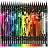 Карандаши цветные Maped Color'Peps Black Monster 24 карандаша 24 цвета трёхгранные Фото 0