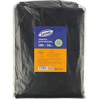 Мешки для мусора Luscan 180 л чёрные (ПВД 50 мкм, 50 штук)