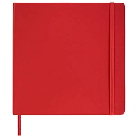 Скетчбук, слоновая кость 140 г/м2 200х200 мм, 80 л., КОЖЗАМ, резинка, BRAUBERG ART CLASSIC, красный, 113195