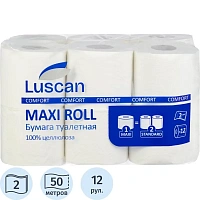 Бумага туалетная Luscan Comfort Max 2-слойная белая (12 рулонов в упаковке)