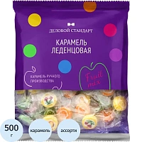 Леденцы Деловой Стандарт Акварельки ассорти Яблоко/Малина/Апельсин/Лимон/Груша/Вишня/Лимон и Лайм/Тутти-фрутти/Ванильно-сливочный тоффи 500 г
