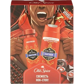 Подарочный набор для мужчин Old Spice Captain (дезодорант-спрей 150 мл, гель для душа 3в1 250 мл)