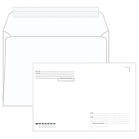 Конверты С4 (229х324 мм), отрывная лента, "Куда-Кому", 100 г/м2, КОМПЛЕКТ 500 шт., 41371