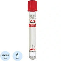 Вакуумные пробирки для крови Improvacuter с активатором свёртывания 13x100 мм 6 мл (100 штук в упаковке)