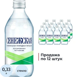 Вода минеральная Сенежская столовая негазированная 0.33 л