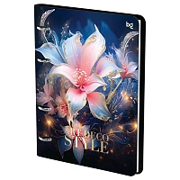 Тетрадь на кольцах А5, 120л., кожзам, BG "Цветы", иск. кожа, тиснение фольгой