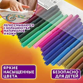 Фломастеры ЮНЛАНДИЯ 24 цвета, "УРОКИ РИСОВАНИЯ", вентилируемый колпачок, ПВХ, 151418