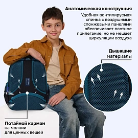 Ранец BRAUBERG FIT, 2 отделения, "Супермашина", 38х27х14 см, 272024