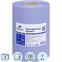 Бумага протирочная в рулоне Luscan Professional W1 500 листов 24.5x26 см голубая 2-слойная