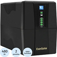 Источник бесперебойного питания (ИБП) ExeGate Power Back BNB-850.LED.AVR.2SH (EP285475RUS)