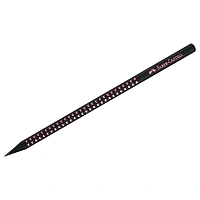 Карандаш ч/г Faber-Castell "Sparkle Black" B, трехгранный, заточен., черный/розовый