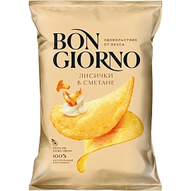 Чипсы Bon Giorno со вкусом лисичек в сметане 80 г